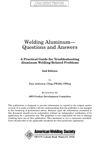 Welding Aluminum - Questions and Answers - A Practical Guide for Troubleshooting Aluminum Welding-Related Problems ( PDFDrive )