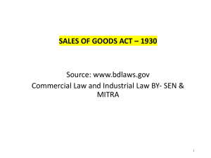 final Sale of Goods Act-1930