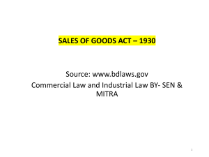 Sales of Goods Act 1930: Key Concepts & Definitions