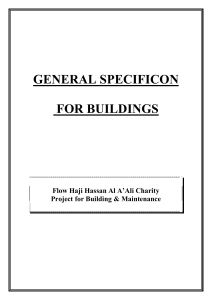 GENERAL SPECIFICATION FOR BUILDINGS