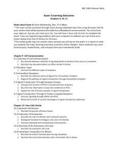 BIO 198 Exam 3 Review Guide Fall 2020