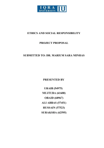 ETHICS AND SOCIAL RESPONSIBILITY PROPOSAL