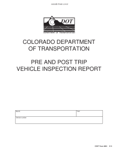 CDOT Pre-Inspection form