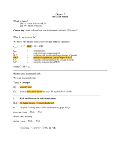 Risk and Return: Finance Lecture Notes