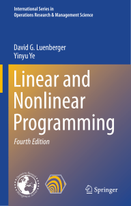 Linear and Nonlinear Programming - 4th ed. 2016