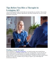 Tips Before You Hire a Therapist in Lexington, KY