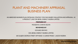 Abridged Plant and Machinery Technical evaluation Business Plan ready (002)