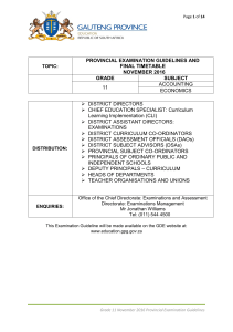 GDE Grade11 Examination Guidelines November 2016