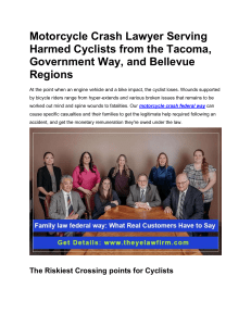 Bike Mishap Lawyer Serving Harmed Cyclists from the Tacoma, Government Way, and Bellevue Regions