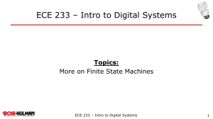 Lecture 17 - More on Finite State Machines