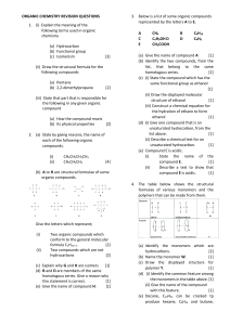 Organic Chemistry Revision Questions