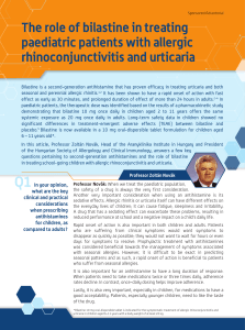 The Role of Bilastine in Treating Paediatric Patients with Allergic Rhinoconjunctivitis and Urticaria