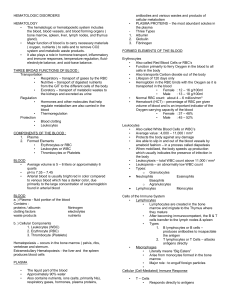 Hematologic Disorders Notes