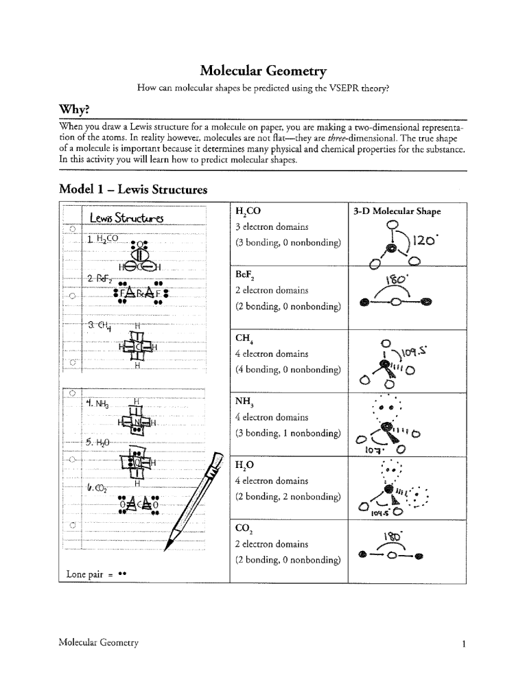 Molecular Geometry Pogil Key