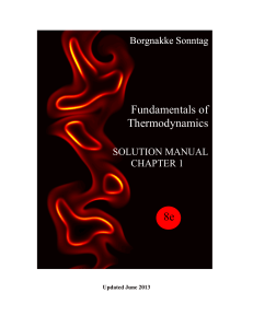 Fundamentals of Thermodynamics - Instructor Solution Manual