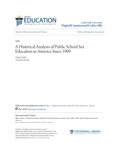 A Historical Analysis of Public School Sex Education in America Since 1900