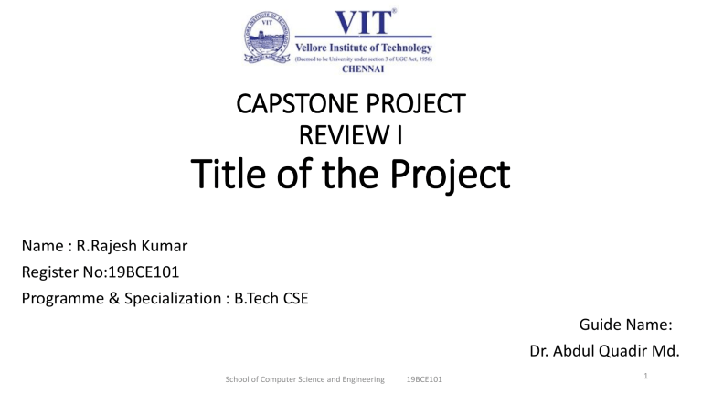 capstone project vit vellore