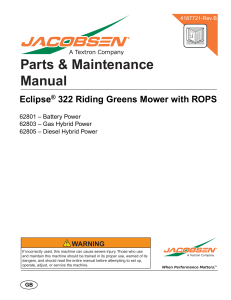 Parts and Maintenance 62801, 62803, 62805
