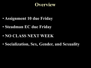 Presentation 13 ANT 2000M (Socialization, Sex, Gender, Sexuality)