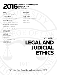 UP LAW BOC 2016 LEGAL AND JUDICIAL ETHIC