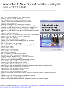 test bank for introduction to maternity and pediatric nursing 8th