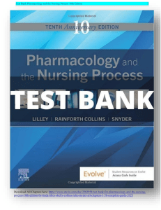 Test Bank Pharmacology and the Nursing Process 10th Edition