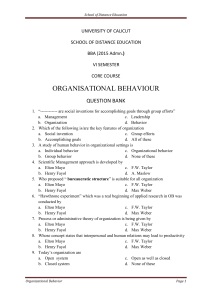 Organizational Behaviour ALL