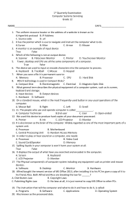 Grade 12 Computer Systems Servicing Exam