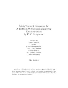 A Textbook Of Chemical Engineering Thermodynamics K. V. Narayanan(1)