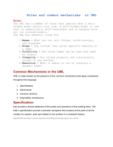 Rules and common mechanisms in UML