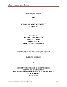 Library Management System Mini Project R