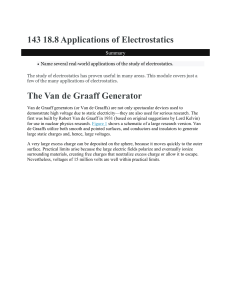 Applications of Electrostatics