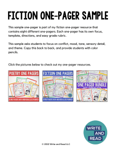 Fiction One Pager Freebie