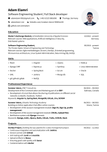 Adam Elamri - Software Engineer Resume | Full Stack Developer