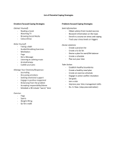 List of Coping Strategies for the Coping Toolbox (3)