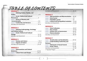 Culture, Society, & Politics: Table of Contents