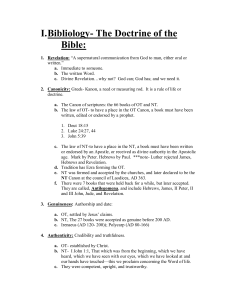 Bibliology- The Doctrine of the Bible