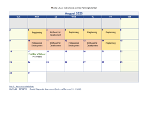 Middle School Instructional PLC Planning Calendar 2020-2021