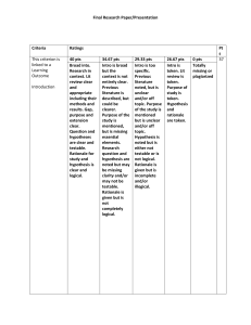 Final Proposal - paper or project - Rubric