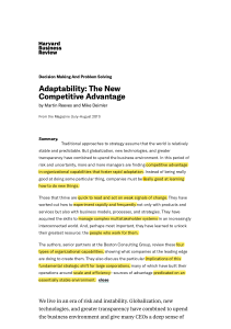 Harvard Business Review_Adaptability: The New Competitive Advantage