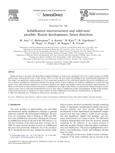 Solidification microstructures and solid-state