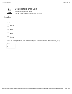 Centripital Force Quiz