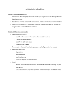 IBM Data Science Certificate Course notes