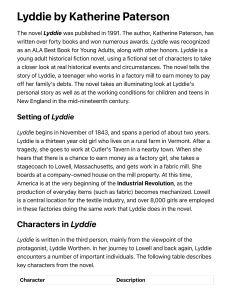Lyddie Summary