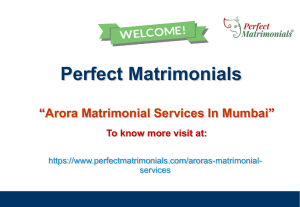 Arora Matrimonial Services In Mumbai