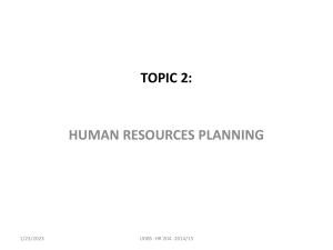 Topic 2 Human Resources Planning