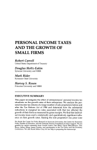 PERSONAL INCOME TAXES AND THE GROWTH OF SMALL FIRMS (1)