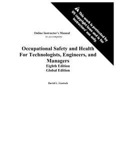 Occupational Safety and Health For Techn