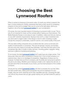Choosing the Best Lynnwood Roofers