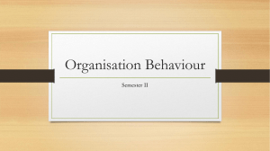 Unit 1: Organisation Behaviour